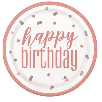 8 assiettes happy birthday glitz | jourdefete.com