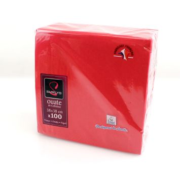 100 Serviettes Ouate de Cellulose Rouge