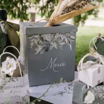 Urne "Merci" FSC® - 21 x 21 x 25 cm - Collection Greenery