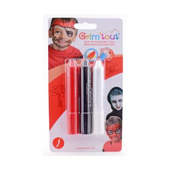 Pack de 3 sticks de maquillage Pirate VampireGrim'Tout
