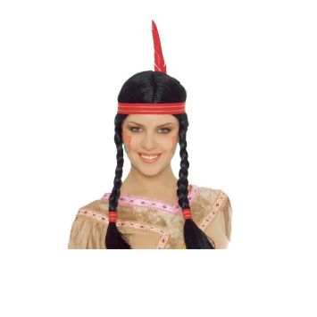 Perruque Indienne Tresses avec Plume