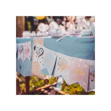 Guirlande de 11 Fanions - Gender Reveal - Fille ou Garçon ?