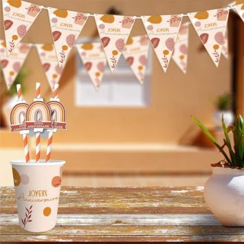 Guirlande à fanions - Joyeux Anniversaire - Collection Terracotta