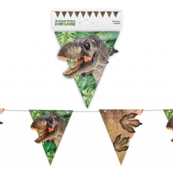Une guirlande de fanions de 3 mètres sur le thème des dinosaures | jourdefete.com
