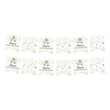 Guirlande de 12 fanions "Joyeux Anniversaire" - 3,5 m - Collection Splendid