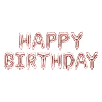 Guirlande de ballons métallisés en mylar pour anniversaire - Happy Birthday - Couleur au choix