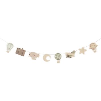 Guirlande décorative 1er anniversaire bébé crème et vert amande | jourdefete.com