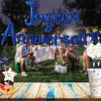 Guirlande de mots gonflables - Joyeux Anniversaire - Collection Confettis