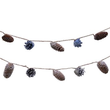 Guirlande de pommes de pin polaire - 110 cm - Couleur au Choix