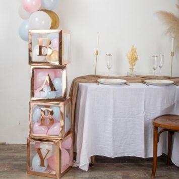 Stickers en forme de lettres pour baby shower - Rose Gold - Modèle au choix