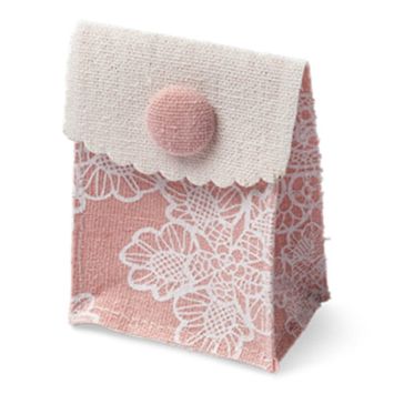 Lot de 4 Pochettes en Lin - 8 x 6 cm - Vieux Rose | jourdefete.com