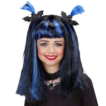 Perruque d'Halloween à couettes enfant - Coloris au choix