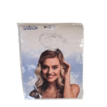 Ce serre-tête avec une auréole d'ange blanche sera parfait pour orner votre déguisement d'ange blanc | jourdefete.com