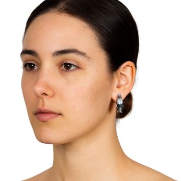 Boucles d’oreilles tête de mort métalliques Halloween | jourdefete.com