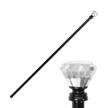 Canne de Vampire d'Halloween avec diamant en métal - 94,5 cm
