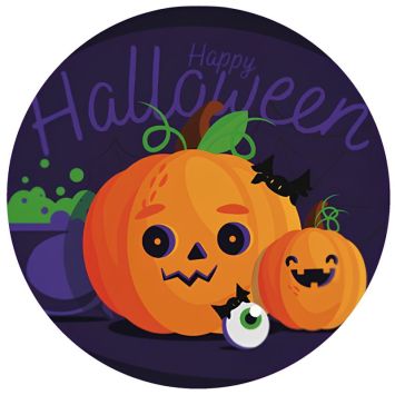 10 assiettes en carton - Collection Citrouille Mignonne d'Halloween