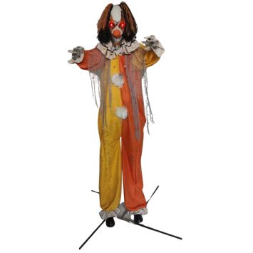 Clown d'Halloween animé sur pieds - 240 cm