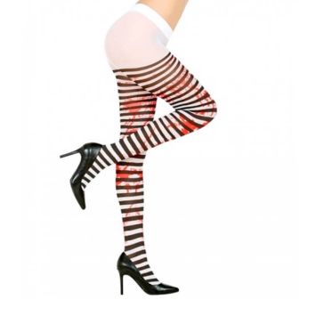 collants rayés noir et blanc taches de sang | jourdefete.com