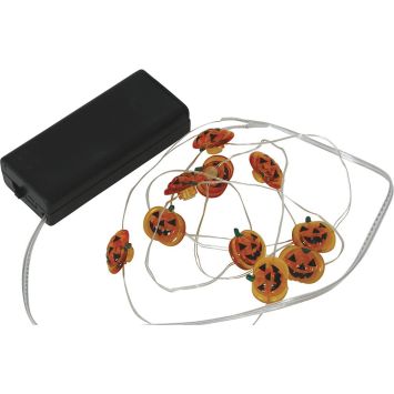 Guirlande de 10 citrouilles d'Halloween à LED - 120 cm