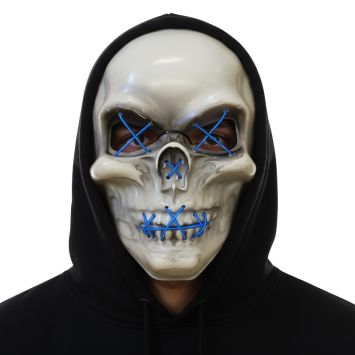 Masque lumineux de Squelette d'Halloween pour adulte