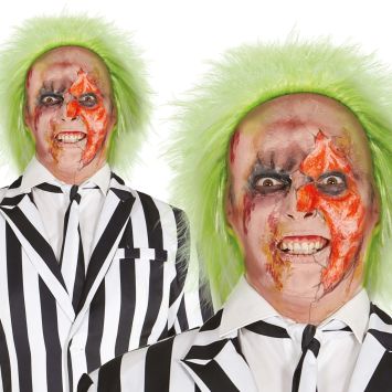 Perruque verte de Fantôme Fou d'Halloween pour homme
