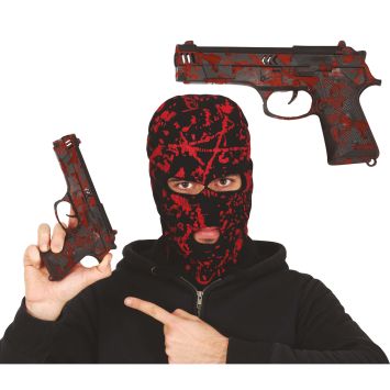 Pistolet ensanglanté d'Halloween - 22 cm