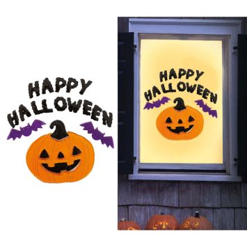 Stickers "Happy Halloween" pour décoration de fenêtre d'Halloween