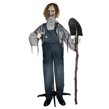 Décoration Halloween zombie fossoyeur avec pelle réaliste | jourdefete.com