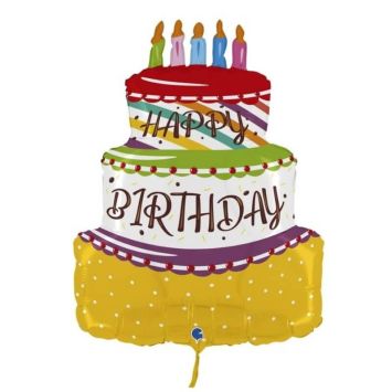 ballon aluminium gâteau d'anniversaire de 69 cm | jourdefete.com