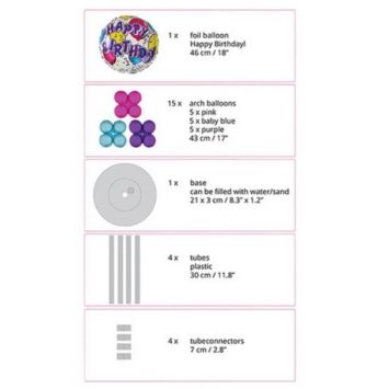 Présentoir à Ballons - Joyeux Anniversaire