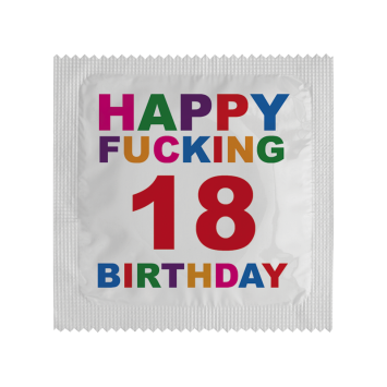 Préservatif Humoristique "Happy Birthday 18"