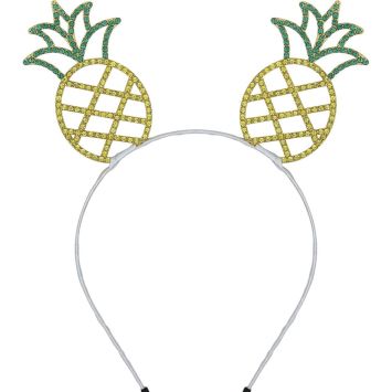 Serre-tête hawaïen avec ananas pailletés en métal