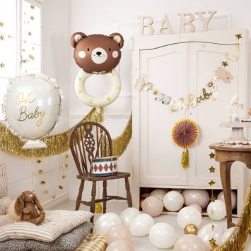 Ballon en aluminium - Ours sur un hochet - 45 x 67 cm