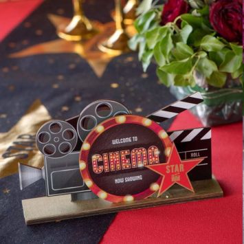 Décoration de table à poser en bois - Cinéma Hollywood 