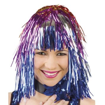Perruque Disco Femme Lamée Multicolore