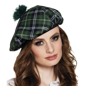 Beret Ecossais Tartan Vert
