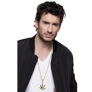Collier Feuille de Cannabis Doré