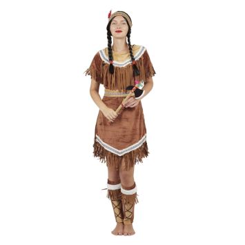 Déguisement d’indienne femme avec franges et plume décorative | jourdefete.com