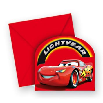 Cartes d'invitations + enveloppes anniversaire Cars
