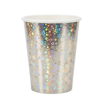 10 gobelets étoilés en carton - 25 cl - Couleur au choix