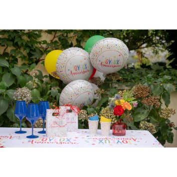 Ballon en aluminium arrondi "Joyeux Anniversaire" - Diamètre 45 cm - Collection Anni' Festy