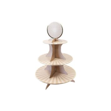 Présentoir à cupcakes de 3 étages "Joyeux Anniversaire" - 40 x 30 cm - Collection Éclat