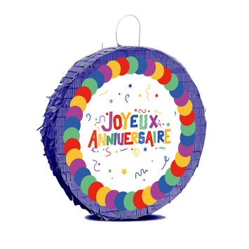 Piñata "Joyeux Anniversaire" - Collection Récréation Multicolore