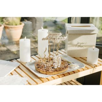 3 plateaux "Joyeux Anniversaire" en carton - 35 x 25,5 cm - Collection Gold'n Age