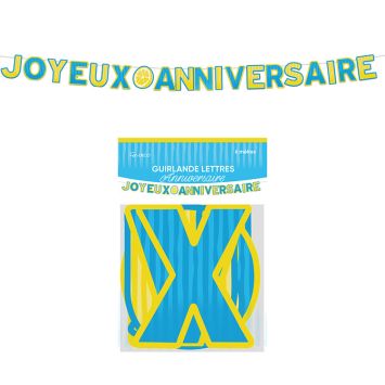 Guirlande de lettres "Joyeux Anniversaire" - 6 m - Collection Lemon