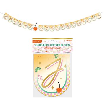 Guirlande de lettres "Joyeux Anniversaire" - 6 m - Collection Retro Pop