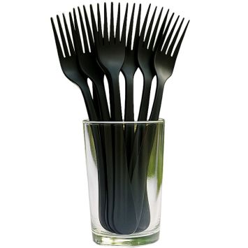 10 fourchettes réutilisables en plastique - 18,5 cm - Couleur au choix
