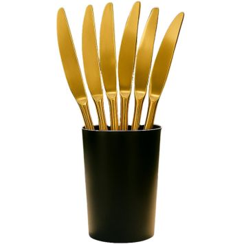 Couteaux jetables dorés 20 cm en lot de 10 pour décoration de table festive | jourdefete.com