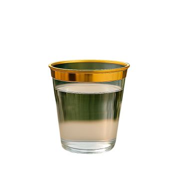 Verres à eau transparents avec bordure décorative dorée, idéal pour une table de fête | jourdefete.com
