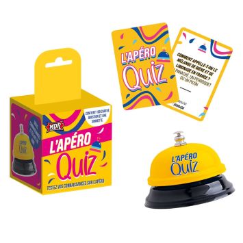 Cartes du jeu L’Apéro Quiz avec sonnette pour apéro entre amis | jourdefete.com